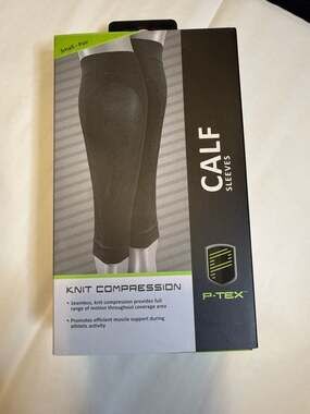 P-TEX Knit Compression Calf Sleeves - Small, Black, 2 Pack